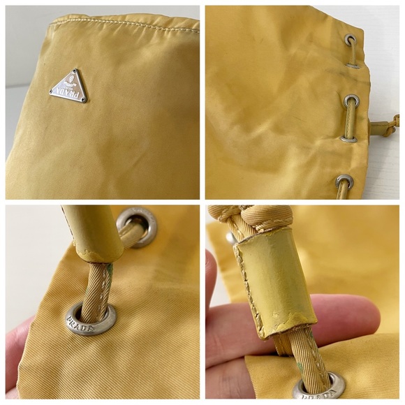 Prada yellow vela nylon drawstring pouch - Picture 6 of 12